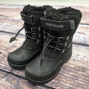 Eddie Bauer Black Insulated Boots Kids Size 13